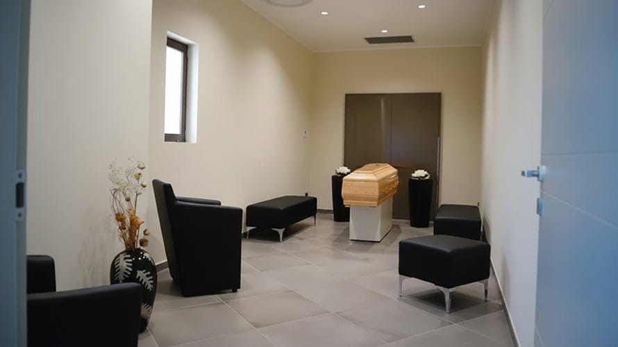 Slide degli interni della Casa Funeraria Rivoltella